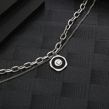 Load image into Gallery viewer, Stainless Steel Irregular Geometry Smiley Face Fashion Pendant Necklace