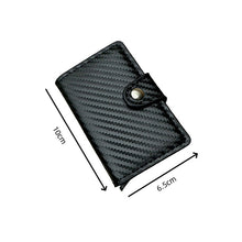 Load image into Gallery viewer, Fashion automatic push card bag le men&#39;s carbon fiber card bag metal aluminum box anti-theft wear-resistant card clip card bag
