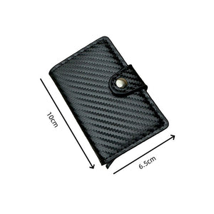 Fashion automatic push card bag le men's carbon fiber card bag metal aluminum box anti-theft wear-resistant card clip card bag