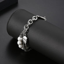 Load image into Gallery viewer, Stainless Steel Love Aritificial Pearls Fashion Bracelet