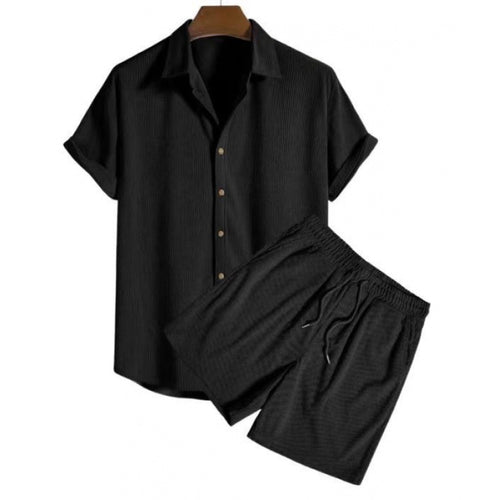 Men's leisure loose multi-color beach wear cotton and linen two-piece set
