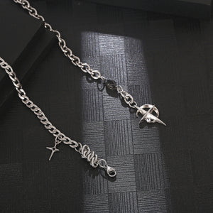 Stainless Steel Chain Splicing Cross Necklace