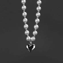 Load image into Gallery viewer, Stainless Steel Chain Splicing Pearls Love Minimalism Necklace
