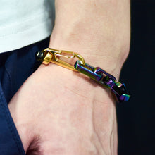 Load image into Gallery viewer, Stainless Steel European and American  Coarse Chain Quenched Color Bracelet