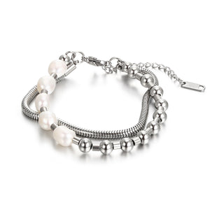 Stainless Steel Irregular Pearls Trend Fashion Bracelet