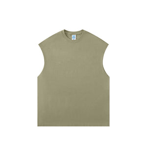 【1+100+100】 Spring and summer heavy 305G earth color FOG sleeveless vest men's top