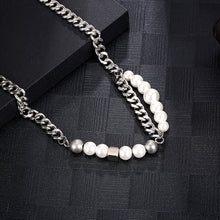 Load image into Gallery viewer, Stainless Steel Block Pearls Minimalism Fashion Necklace
