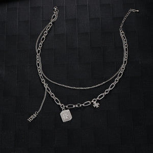 Stainless Steel Mahjong Wealth Trend Necklace