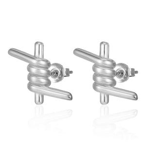 Stainless Steel Europe And America Tie A Knot Fashion Stud Earring