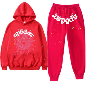 sp5der autumn and winter sportswear sports hoodie men's fleece casual pants Sports men's trousers long pants