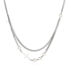 Load image into Gallery viewer, Stainless Steel Pearl Splicing Double Layer Trend Necklace