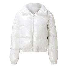 Load image into Gallery viewer, Autumn and winter cotton-padded jacket bright metal short women&#39;s cotton-padded jacket