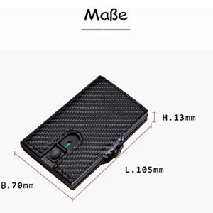 MOQ200 New RFID retro Crazy Horse skin automatic pop-up card aluminum box wallet multi-card coin bag ultra-thin card bag