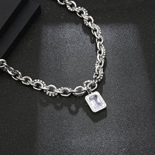 Load image into Gallery viewer, Stainless Steel  Square Artificial Gemstone Trend Fashion Pendant Necklace
