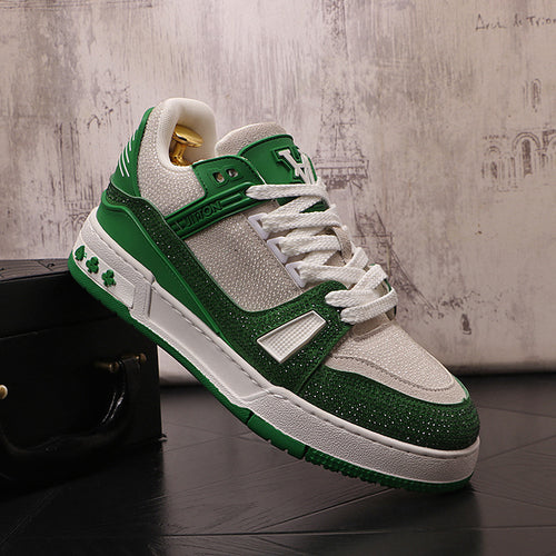 New low-top casual shoes fashion color ing personality diamond trend all ing board shoes full diamond  version of youth men's shoes