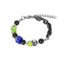 Load image into Gallery viewer, Stainless Steel Retro Three-dimensional Square Pearl Bracelet
