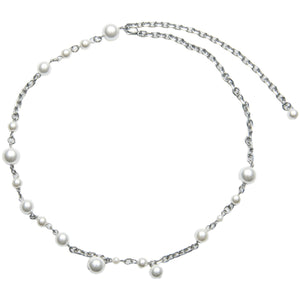 Stainless Steel Chain Splicing Pearls INS Trend Necklace