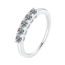 Load image into Gallery viewer, Row diamond Mosan diamond ring female niche design fashion personality hipster advanced light luxury style exquisite hand jewelry