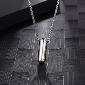 Stainless Steel Capsule Trend Pendant Necklace