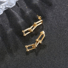 Load image into Gallery viewer, Stainless Steel Horseshoe Buckle U-shaped  Minimalist Drop Earring