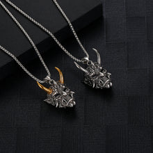 Load image into Gallery viewer, Stainless Steel Japanese Mask Personality  Retro Pendant Necklace