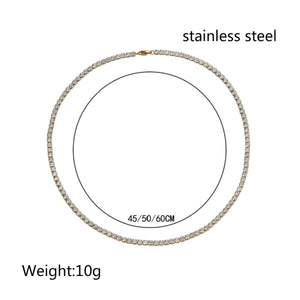 Stainless Steel European And American  Full Diamond Necklace