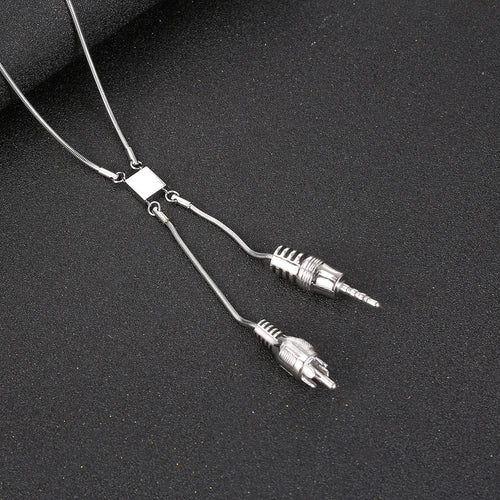 Stainless Steel Data Cable Trend Necklace