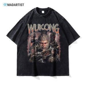 Black Myth Wukong T-shirt PC game Black Myth Wukong digital direct print American vintage short sleeve - Critique Clothing - 