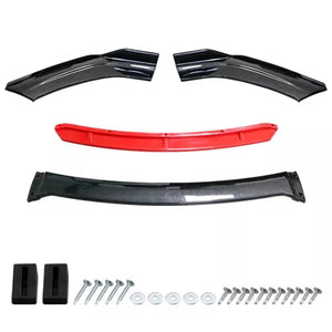 Car Accessories Universal Car Front Bumper Lip Body Kit Spoiler Splitter Diffuser 4PCS White Carbon Fiber Splitter ABS Plastic - Critique Clothing - 