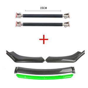 Car Accessories Universal Car Front Bumper Lip Body Kit Spoiler Splitter Diffuser 4PCS White Carbon Fiber Splitter ABS Plastic - Critique Clothing - 