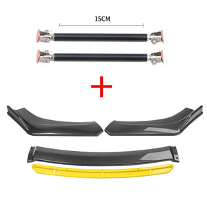 Car Accessories Universal Car Front Bumper Lip Body Kit Spoiler Splitter Diffuser 4PCS White Carbon Fiber Splitter ABS Plastic - Critique Clothing - 