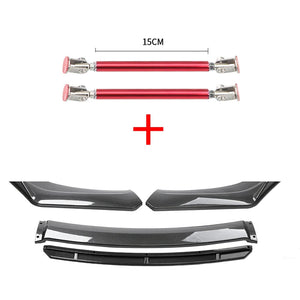 Car Accessories Universal Car Front Bumper Lip Body Kit Spoiler Splitter Diffuser 4PCS White Carbon Fiber Splitter ABS Plastic - Critique Clothing - 