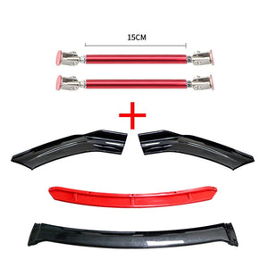 Car Accessories Universal Car Front Bumper Lip Body Kit Spoiler Splitter Diffuser 4PCS White Carbon Fiber Splitter ABS Plastic - Critique Clothing - 