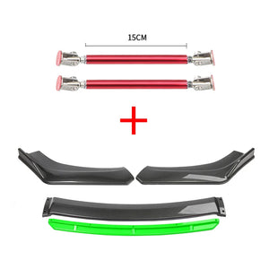 Car Accessories Universal Car Front Bumper Lip Body Kit Spoiler Splitter Diffuser 4PCS White Carbon Fiber Splitter ABS Plastic - Critique Clothing - 