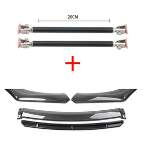 Car Accessories Universal Car Front Bumper Lip Body Kit Spoiler Splitter Diffuser 4PCS White Carbon Fiber Splitter ABS Plastic - Critique Clothing - 