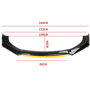 Car Accessories Universal Car Front Bumper Lip Body Kit Spoiler Splitter Diffuser 4PCS White Carbon Fiber Splitter ABS Plastic - Critique Clothing - 