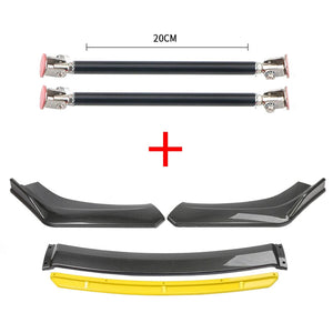 Car Accessories Universal Car Front Bumper Lip Body Kit Spoiler Splitter Diffuser 4PCS White Carbon Fiber Splitter ABS Plastic - Critique Clothing - 