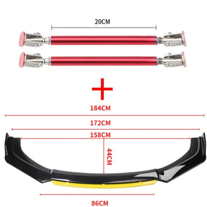 Car Accessories Universal Car Front Bumper Lip Body Kit Spoiler Splitter Diffuser 4PCS White Carbon Fiber Splitter ABS Plastic - Critique Clothing - 