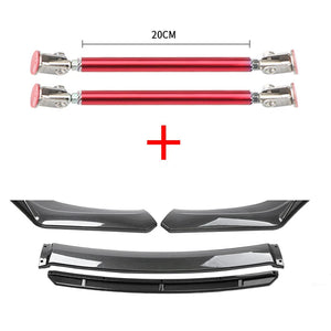 Car Accessories Universal Car Front Bumper Lip Body Kit Spoiler Splitter Diffuser 4PCS White Carbon Fiber Splitter ABS Plastic - Critique Clothing - 