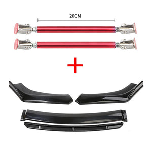 Car Accessories Universal Car Front Bumper Lip Body Kit Spoiler Splitter Diffuser 4PCS White Carbon Fiber Splitter ABS Plastic - Critique Clothing - 