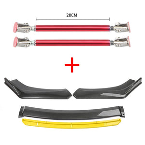 Car Accessories Universal Car Front Bumper Lip Body Kit Spoiler Splitter Diffuser 4PCS White Carbon Fiber Splitter ABS Plastic - Critique Clothing - 