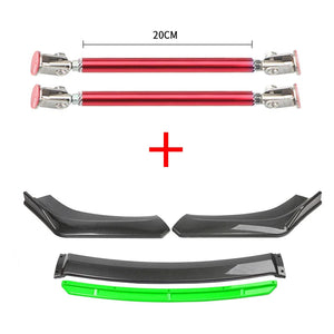 Car Accessories Universal Car Front Bumper Lip Body Kit Spoiler Splitter Diffuser 4PCS White Carbon Fiber Splitter ABS Plastic - Critique Clothing - 