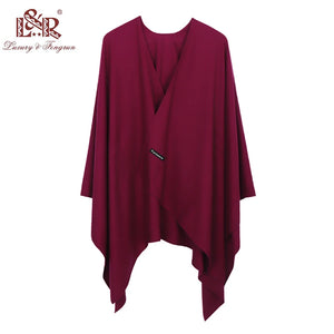 New Fashion Cashmere Winter Women Poncho Scarves Women Solid Shawl Cape Foulard Femme Pashmina Female Bufanda Mujer Sjaal