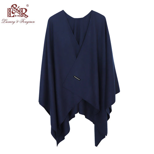 New Fashion Cashmere Winter Women Poncho Scarves Women Solid Shawl Cape Foulard Femme Pashmina Female Bufanda Mujer Sjaal