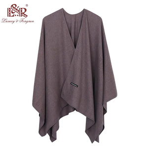 New Fashion Cashmere Winter Women Poncho Scarves Women Solid Shawl Cape Foulard Femme Pashmina Female Bufanda Mujer Sjaal
