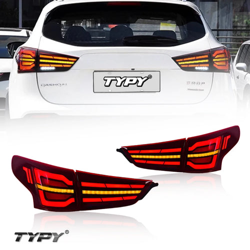 TYPY New LED Taillight Upgrade Modified Full Tail Lamp Car Accessories For Nissan Qashqai 2016-2022 Dynamic Turn Signals