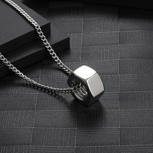 Stainless Steel Nut Minimalism Pendant Necklace