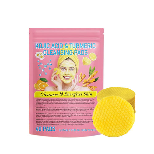 Turmeric acid cleansing pad bag Pearl cotton sheet Exfoliating deep cleaning cotton sheet English packaging