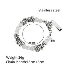 Load image into Gallery viewer, Stainless Steel Cat&#39;s Eye Stone Knot Trend Bracelet