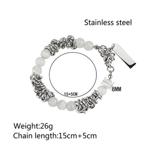 Stainless Steel Cat's Eye Stone Knot Trend Bracelet